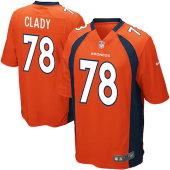 youth denver broncos ryan clady nike orange team color game